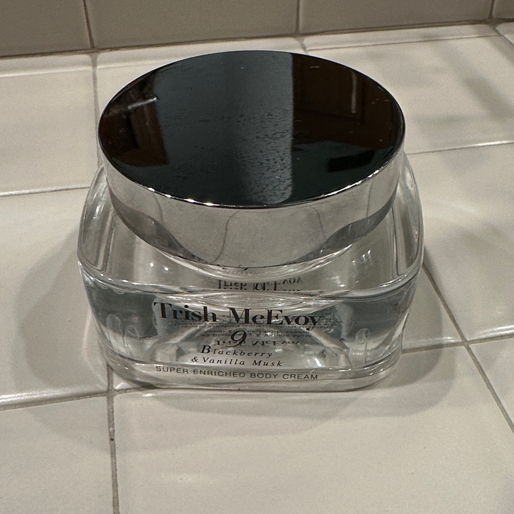 Trish McEvoy Body Cream with Chrome Lid empty jar